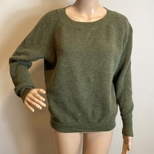 J. Crew green alpaca blend long sleeve pullover sweater size XS